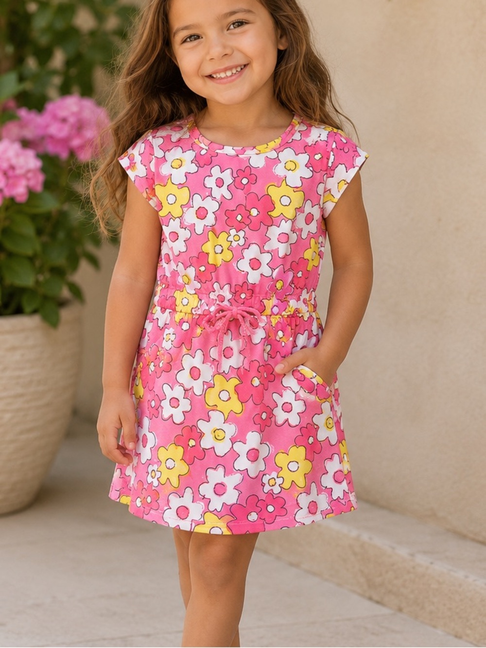 NWT Girl's Size 4 Pink Floral Extremely Me Dress